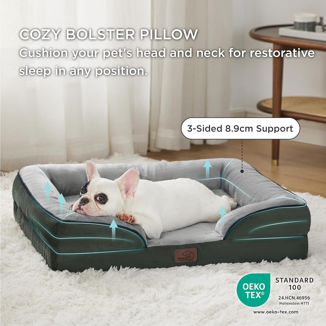 Bedsure orthopädisches Hundebett Ergonomisches Hundesofa - 71x58 cm Hundecouch mit eierförmiger Kist