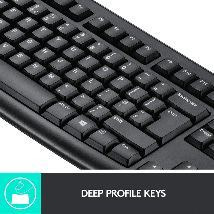 Logitech MK270 Kabelloses Set mit Tastatur und Maus für Windows, Skandinavisches QWERTY-Layout - Sch