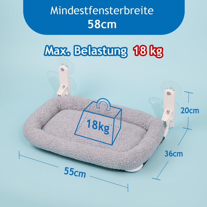 Zakkart Faltbare Katzenhängematte für Fenster - Kabellos, Eingebettetes Maschinenwaschbares Bett, Ro