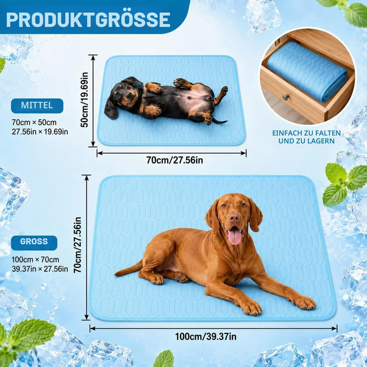 JIEBAO Kühlmatte Hunde, 70 * 50cm Selbst Kühlende Matte für Hunde Katzen, Waschbar Kühlmatte Hund, K
