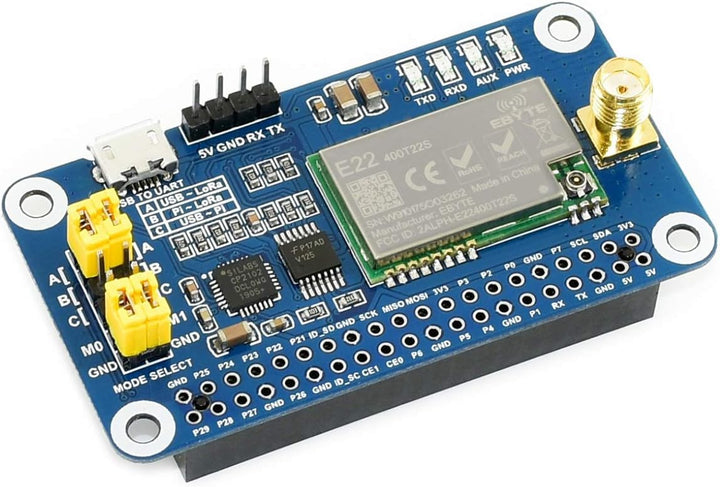 Waveshare SX1268 LoRa HAT for Raspberry Pi Spread Spectrum Modulation 433MHz Frequency Band Allow Da