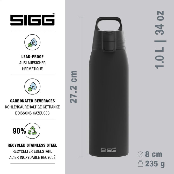 SIGG - Edelstahl Trinkflasche - Shield ONE - Für Kohlensäurehaltige Getränke Geeignet - Auslaufsiche