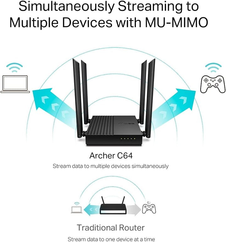 TP-LINK Archer C64 dual-Band W-Fi Router, Black