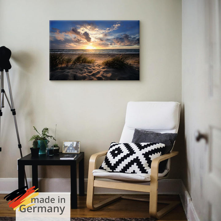 ARTland Leinwandbilder Wandbild Bild auf Leinwand 60x40 cm Wanddeko Strand Meer Küste Maritim Landsc