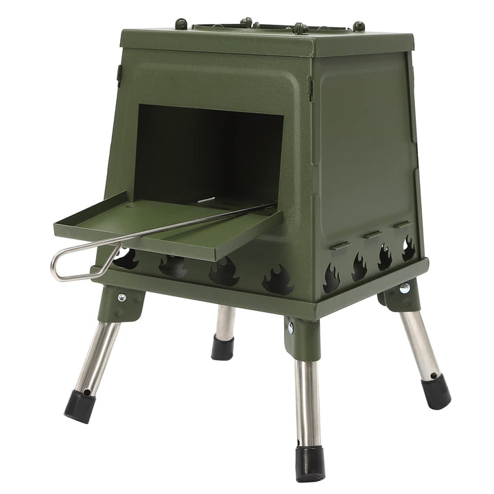 Zeltkocher, Raketenofen Outdoor| Grün | Tragbarer Holzofen für Camping, Outdoor, Zeltheizung, Campin