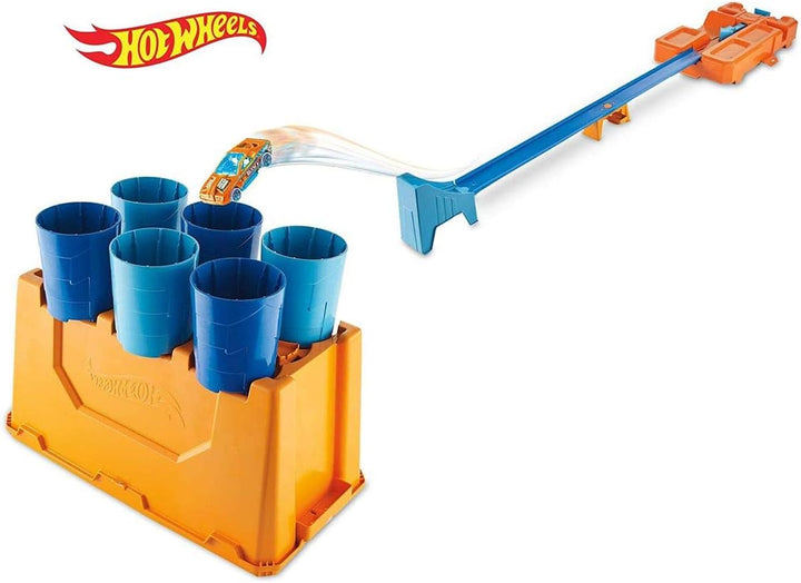 Hot Wheels GCF91 - Track Builder Fässer-Stunt Box und Starter, Spielzeug Autorennbahn ab 6 Jahren TR