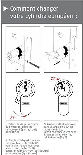 ABUS EC-SNP 45005 Türzylinder Für Aussentüren/Wohnungstüren, silber 40/40 mm, 40/40 mm