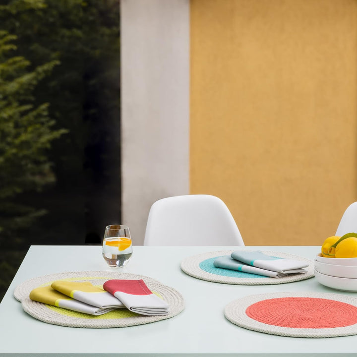 REMEMBER Baumwoll Tischsets Raspberry, 2er Set, Ø 38 cm – Runde Tischsets aus 100% Baumwolle, dekora