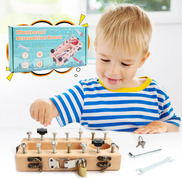 Montessori Schraubendreher Board Set, Montessori Spielzeug für 3 4 5 Jahre alt, Kinder Holz Spielzeu