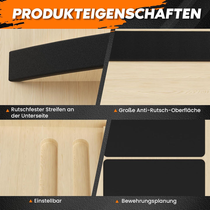 2-in-1 Schrägbrett aus Holz für Wadendehnung und Gleichgewicht, Balance-Board verstellbare Knöchel-S