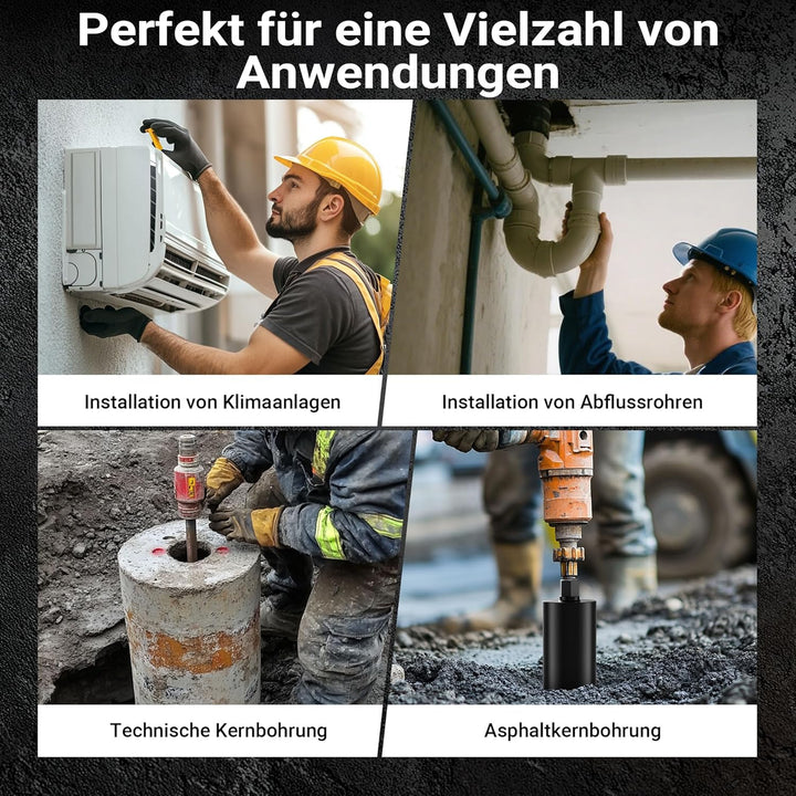 Wiltec Diamantbohrkrone Typ 2 (Mesh) Ø 127 mm, Bohrkrone 450 mm, 1¼ UNC Nassbohrkrone, Diamantbohrer