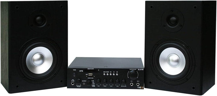 E-Lektron EL5-Set HiFi Stereo-Anlage Verstärker/Receiver & Regal-Lautsprecher USB/SD/FM/BT/AUX