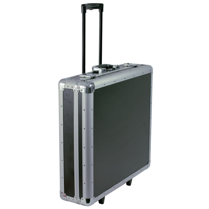 Reloop 200 Trolley CD Case - Profi CD-Case mit Trolley Fahrgestell, Teleskopgriff, 4-fach Unterteilu