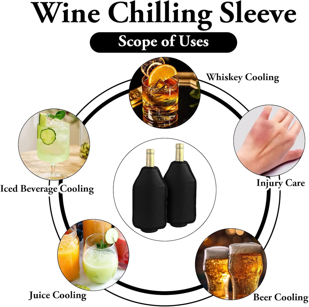 2 Stück Weinkühler Manschette - Kühlmanschette für Wein &amp; Sekt - Flaschenkühler für unterwegs - Wein