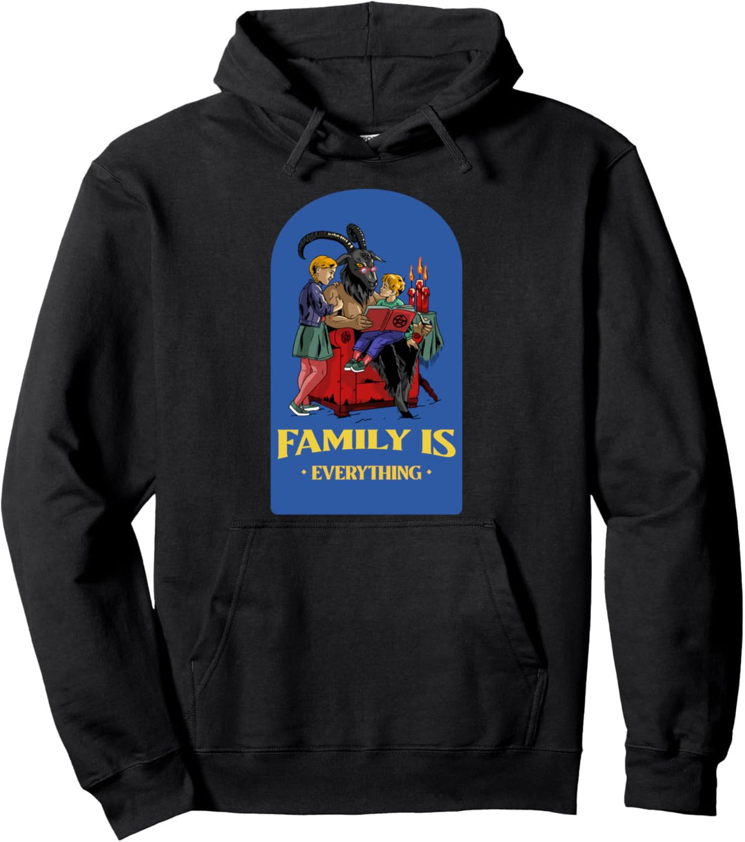 Family Is Everything Baphomet Satan 666 Gothic Spruch Pullover Hoodie