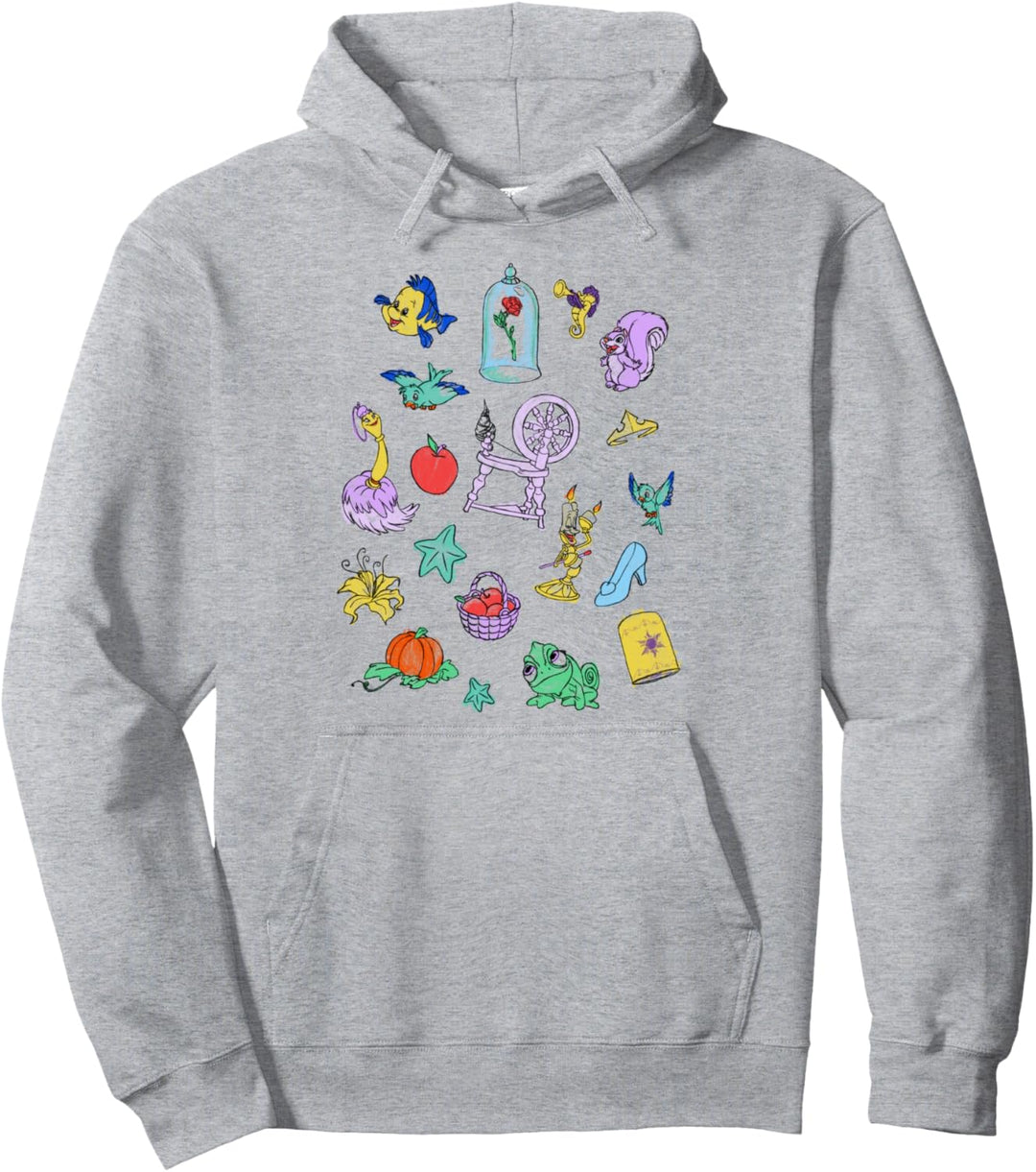 Disney Princess Sidekicks And Doodles Pullover Hoodie