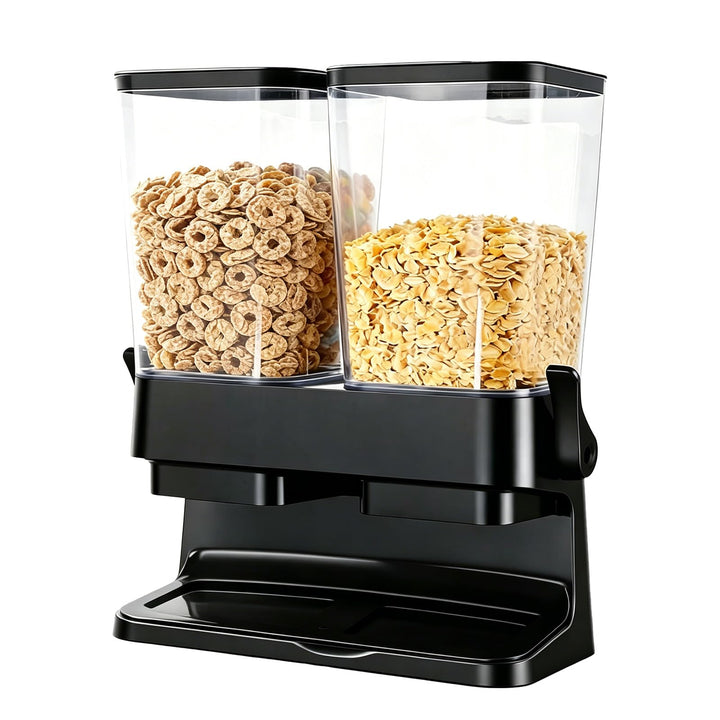 Doppel Müslispender 2 x 3L Vorratsbehälter mit Spender, Cornflakes Spender für Trockenfutter, Cornfl