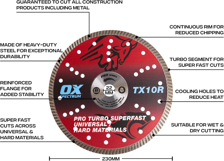 Spectrum Superior Turbo Dia Blade - Multi-Steel - 230/22.23mm, 230/22.23mm