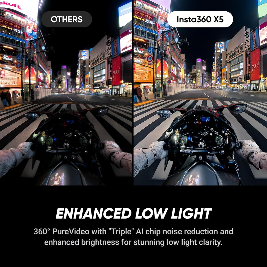 Insta360 X5 Auf Geht's-Bundle Satinweiss - wasserdichte 8K 360°-Kamera, Führend bei wenig Licht, Uns