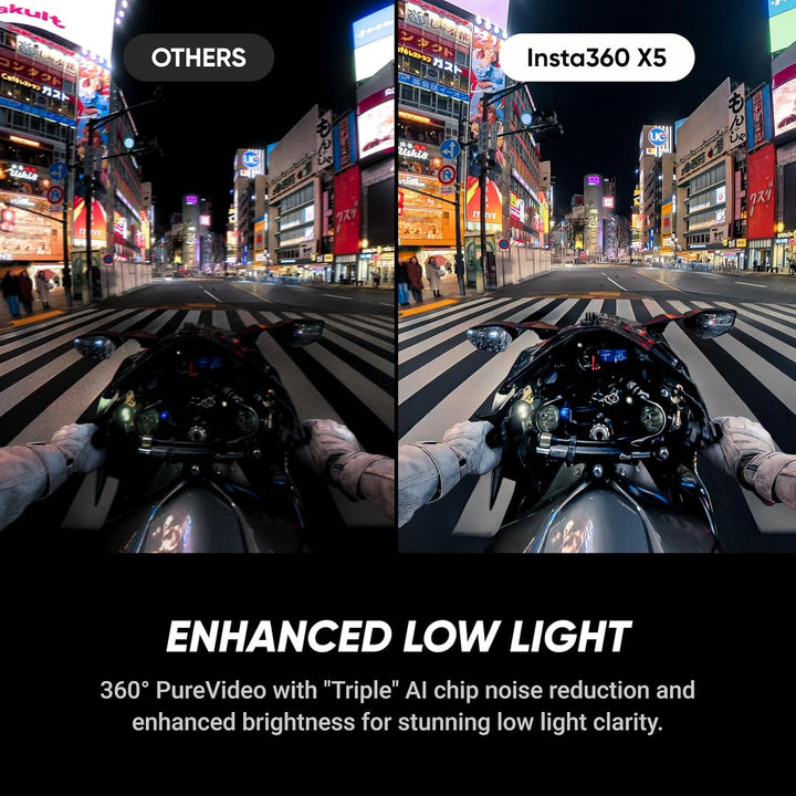 Insta360 X5 Auf Geht's-Bundle Satinweiss - wasserdichte 8K 360°-Kamera, Führend bei wenig Licht, Uns