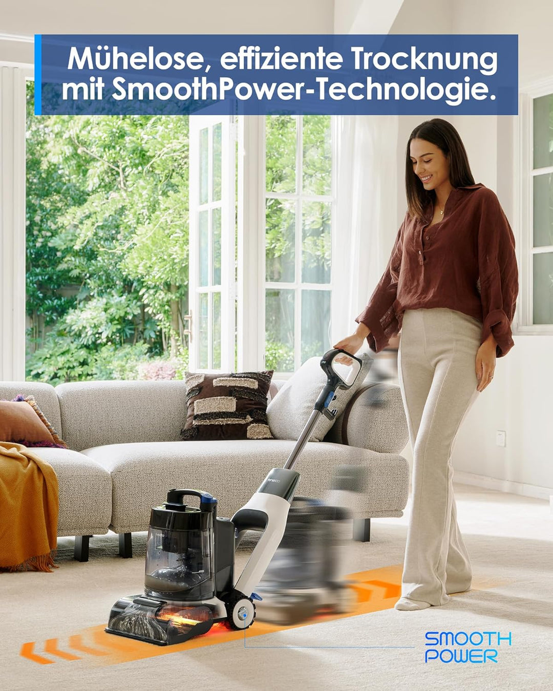 Tineco CARPET ONE Cruiser Teppichreiniger Nasssauger, Smartes Polsterreiniger Waschsauger mit 3-Stuf