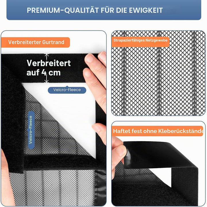 HOWIN Fliegengitter Balkontür Magnet Fliegengitter Ohne Bohren 120x200cm Schwarz 120x200cm, Schwarz
