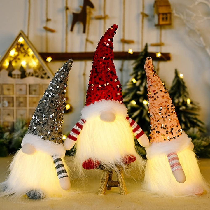 Weihnachtswichtel Figuren LED, Weihnachtsdeko Amerikanisch, Weihnachten Deko Beleuchtet, Weihnachts
