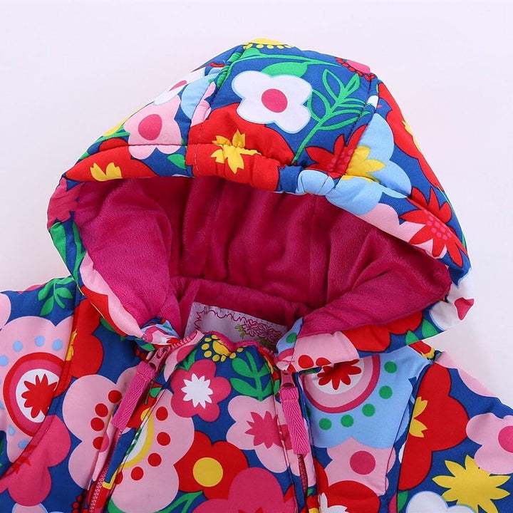 Baby Winter Overall Mit Kapuze Schneeanzüge mit Handschuhen und Füsslinge Mädchen Jungen Warm Kleidu