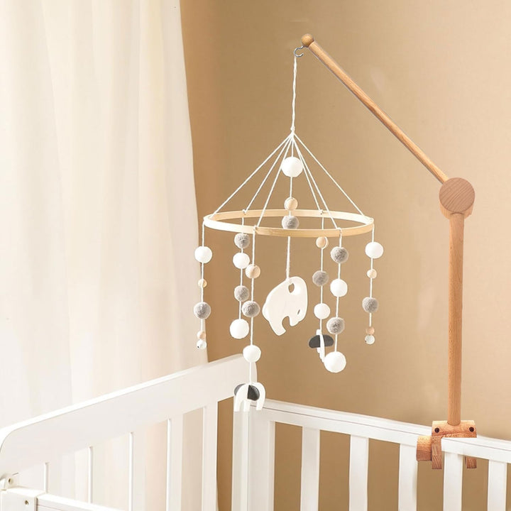 babybett Mobil-Halterung Wickeltisch und Klingelhalterung für Kinderzimmer, verstellbarer Gestang Kl