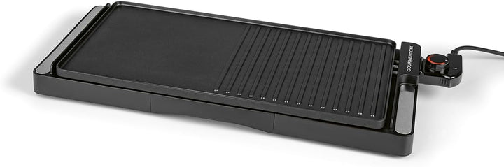 GOURMETmaxx elektrischer Tischgrill | Rauchfreier Elektrogrill 2200W | Grillplatte mit 2 Grillfläche