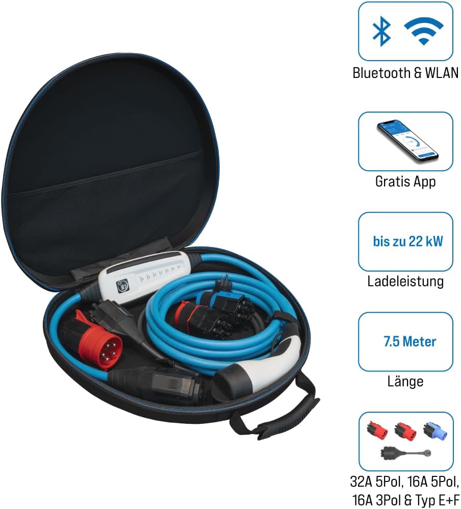 NRGkick 32A 7.5m Set Optimal / mobile Wallbox ohne Installation / Ladegerät für Elektrofahrzeuge / i