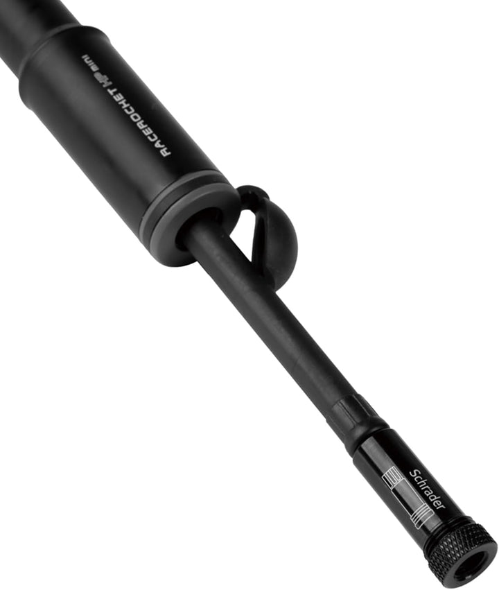 Topeak Race Rocket HP Mini Luftpumpe 11 bar aus Zylinder und Gummi in der Farbe Schwarz, Gewicht: 77