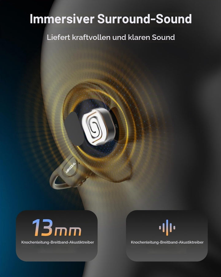 Knochenschall Kopfhörer Bluetooth 6.0 Zum Joggen, Radfahren, Fitness, IPX8 | 24g Ultraleicht, weiche