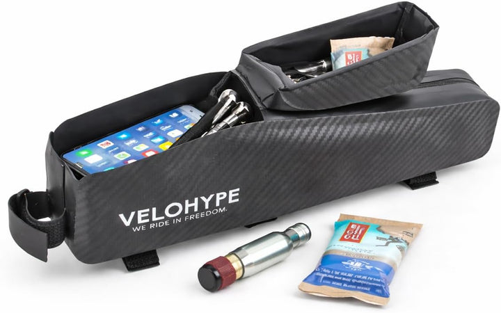 Oberrohrtasche | 2,5 Liter | 100% Wasserdicht | extra Fester Halt - für Gravelbike, Rennrad, MTB
