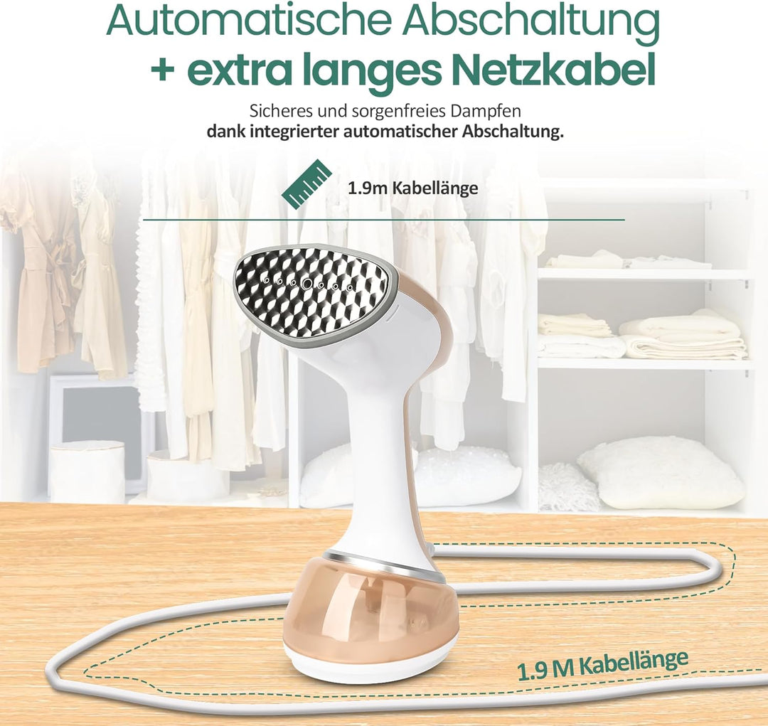 EMERIO Steamer Dampfglätter | kraftvolle 1700W Leistung | grosszügiger 360ml Tank (abnehmbar) | inkl