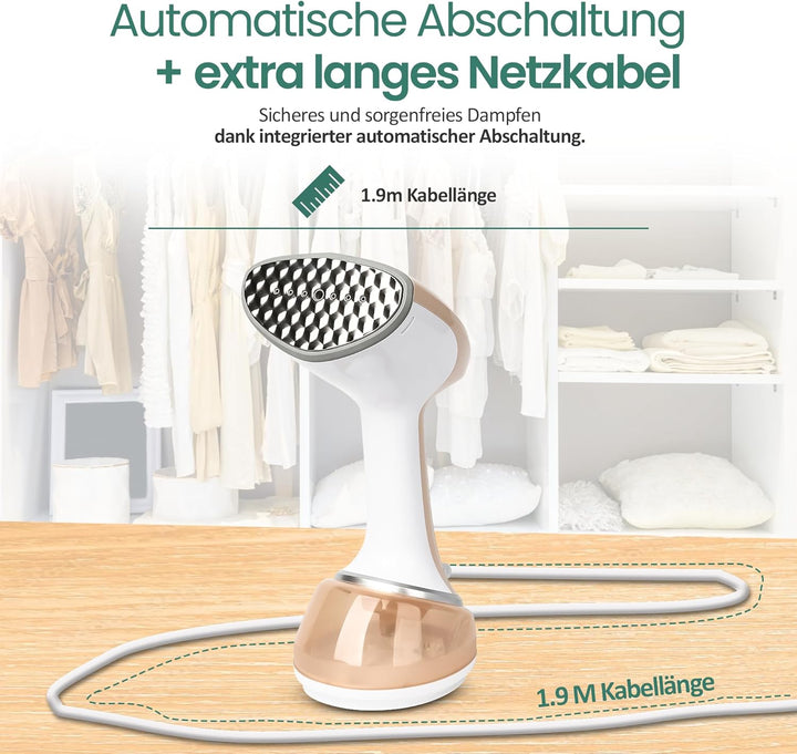 EMERIO Steamer Dampfglätter | kraftvolle 1700W Leistung | grosszügiger 360ml Tank (abnehmbar) | inkl