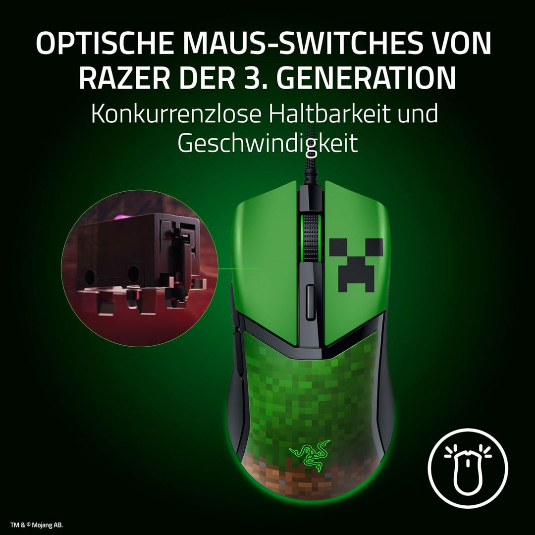 Razer Cobra Minecraft Edition - Leichte kabelgebundene Gaming-Maus - 8500 DPI Sensor (58g, optische