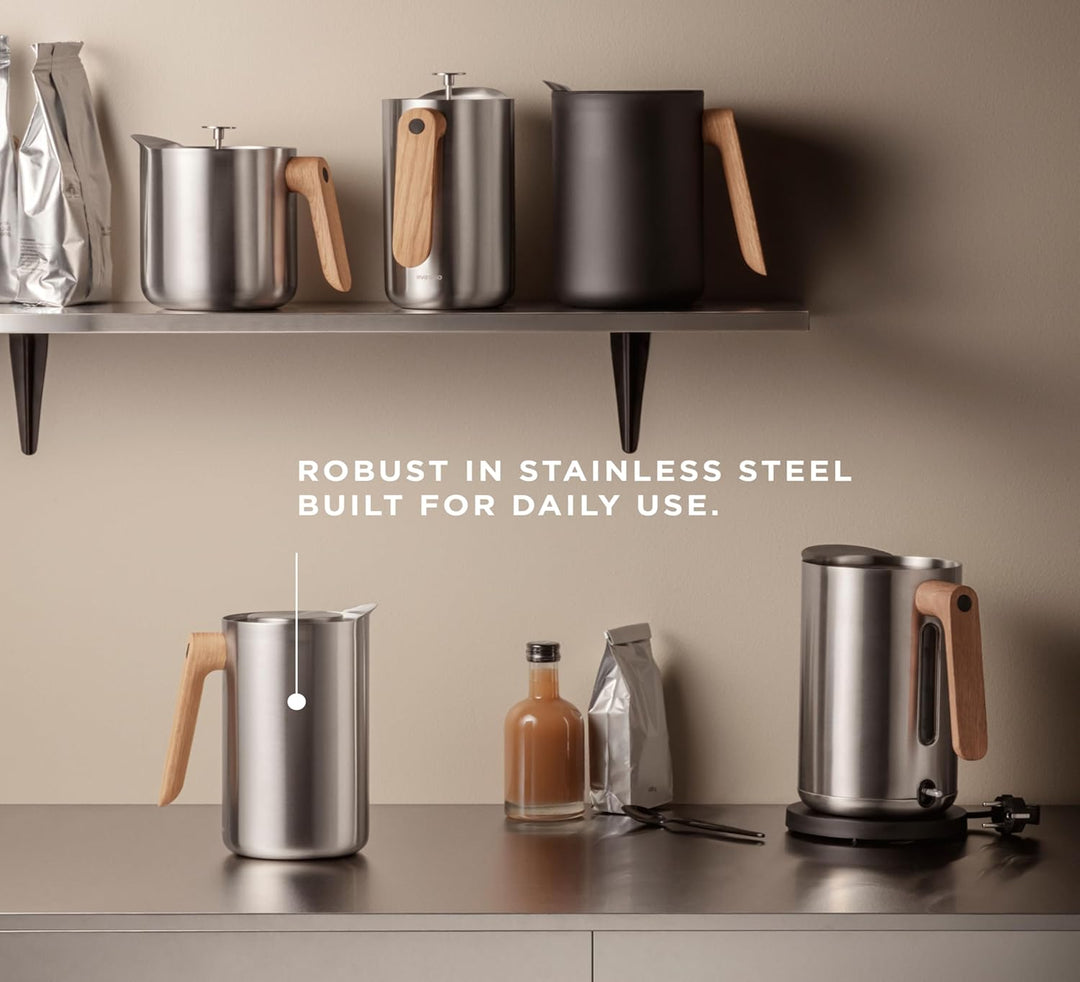 EVA SOLO | Isolierkanne 1,0l Nordic Kitchen Edelstahl | Der Vakuumstahleinsatz hält den Kaffee sehr