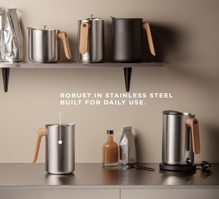 EVA SOLO | Isolierkanne 1,0l Nordic Kitchen Edelstahl | Der Vakuumstahleinsatz hält den Kaffee sehr
