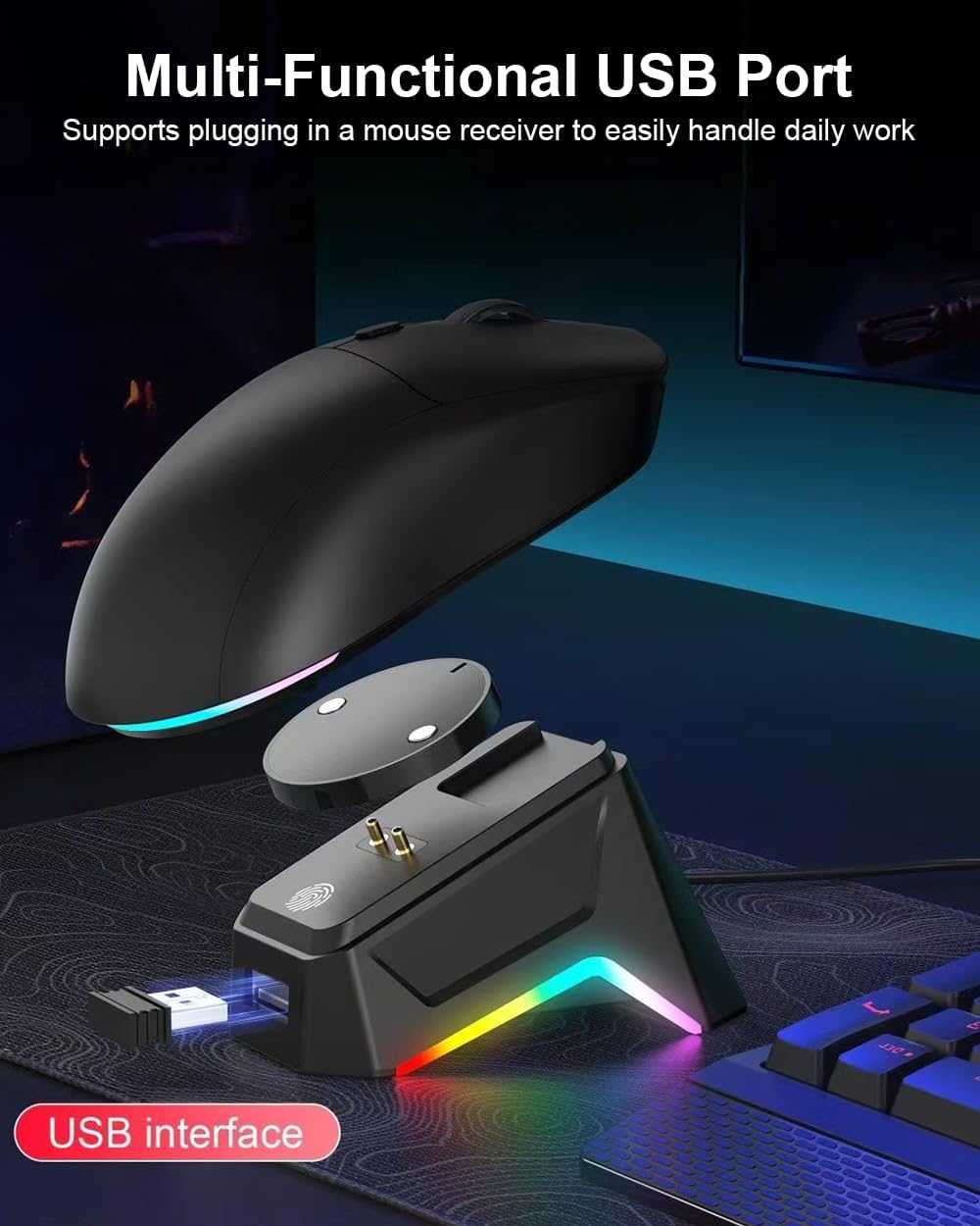 Wireless Magnetic Charging Station for Logitech Mouse G502 / G502 Hero, G703 (Hero) G903 (Hero), G40