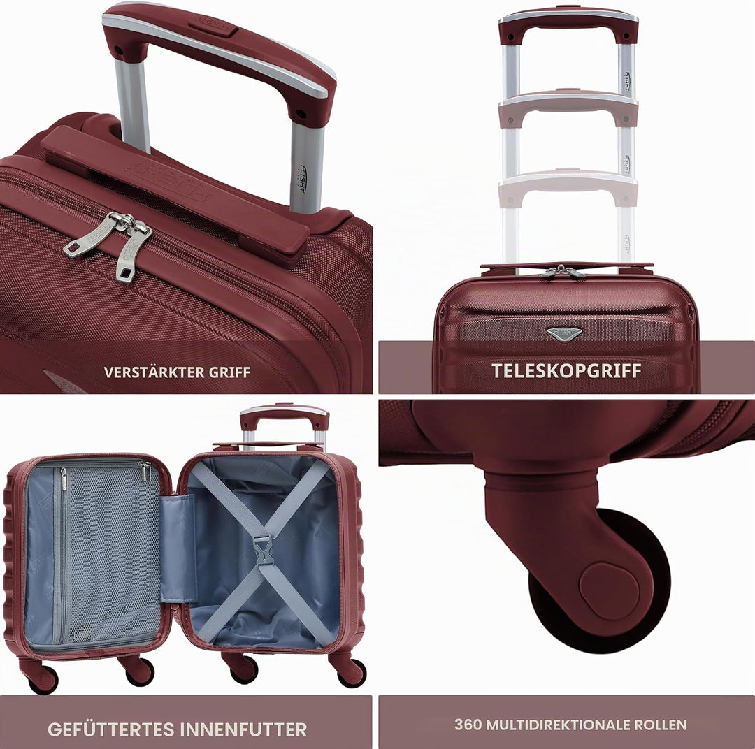 Flight Knight Leichte 4-Rad-abs-hartschalenkoffer Handgepack, Zugelassen Fur Uber 100 Fluggesellscha