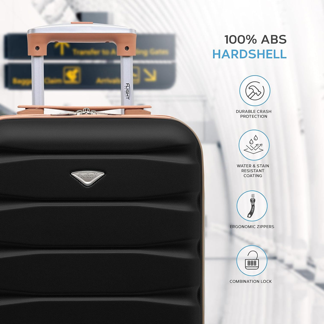 Flight Knight ABS-Hartschalenkoffer Kabinen- und Handgepackoptionen, die fur uber 100 Fluggesellscha