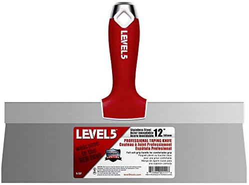 Trockenbau-Handwerkzeug-Set, Edelstahl - LEVEL5 | Fugen-/Tapiermesser + 35,6 cm Schlammpfanne | Soft
