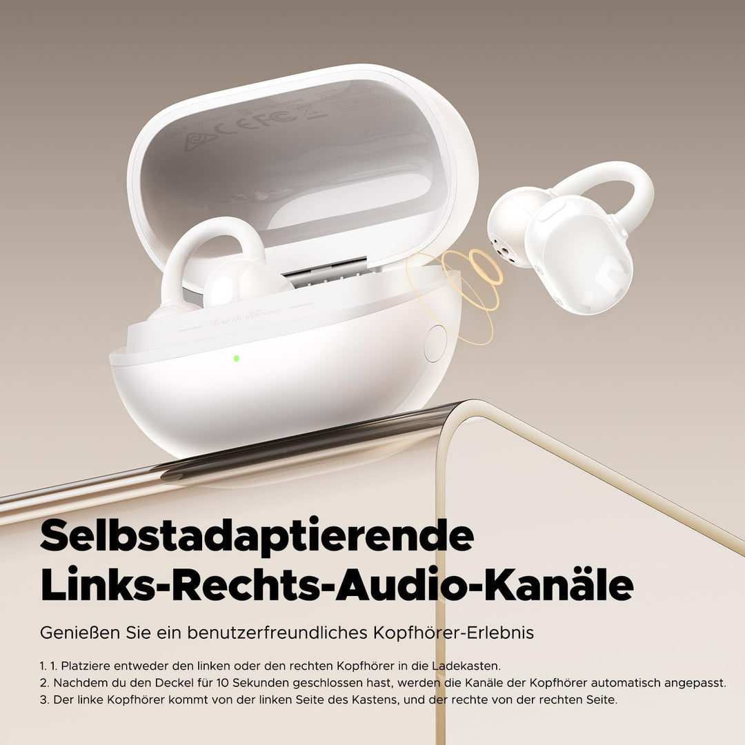 SoundPEATS POP Clip Open Ear Kopfhörer 5.4 Bluetooth Kopfhörer, Leicht Bequem Clip On Kopfhörer, Ohr
