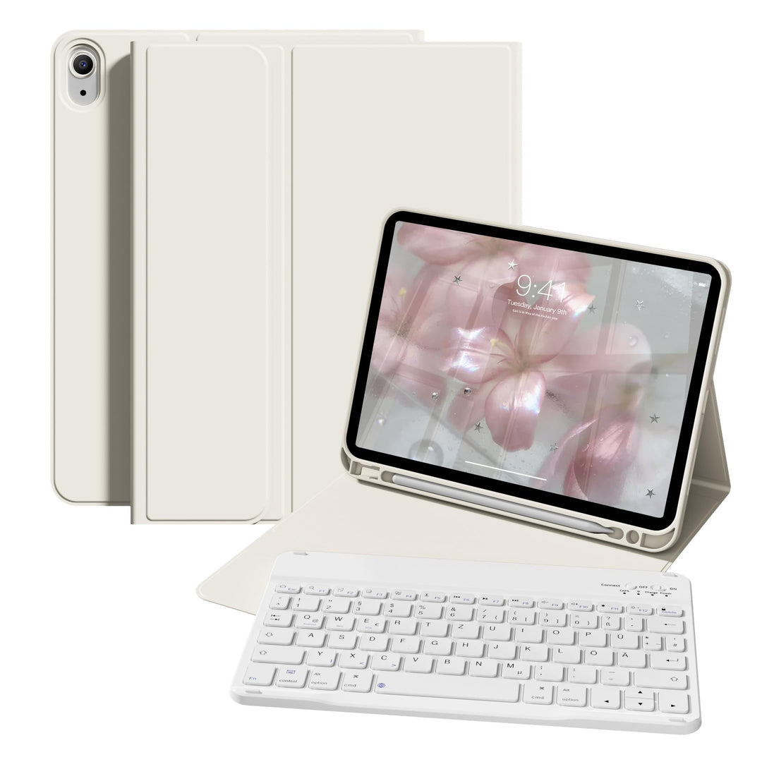 ZOPSGYU Hülle mit Tastatur für iPad A16 11. /10.Generation 11/10,9 Zoll 2025/2022, QWERTZ Layout Key