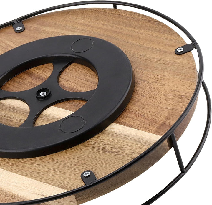 FAAING 2 Stück 25cm Holz Lazy Susan Drehteller, 360° drehbar Drehteller Rund Küche Holz Gewürzregal