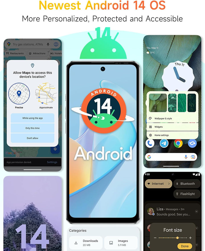 Ulefone Note 18 Pro Handy ohne vertrag, 64MP+50MP+32MP Kamera 12GB+256GB/SD-2TB Android 14 Smartphon