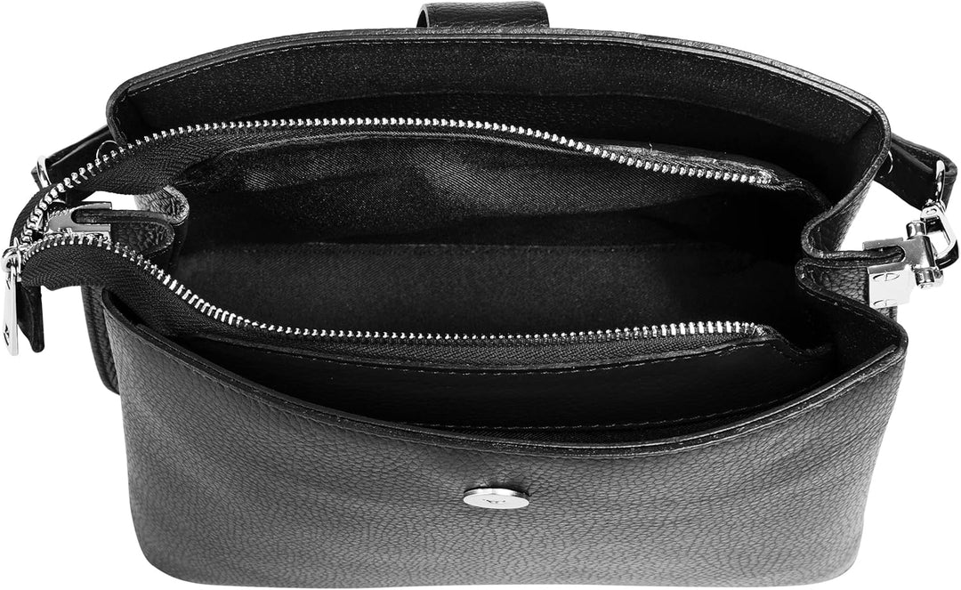 Handtasche Echt Leder Damen Made in Italy, Tragetasche, Umhängetasche, Abendtasche aus Leder 021791