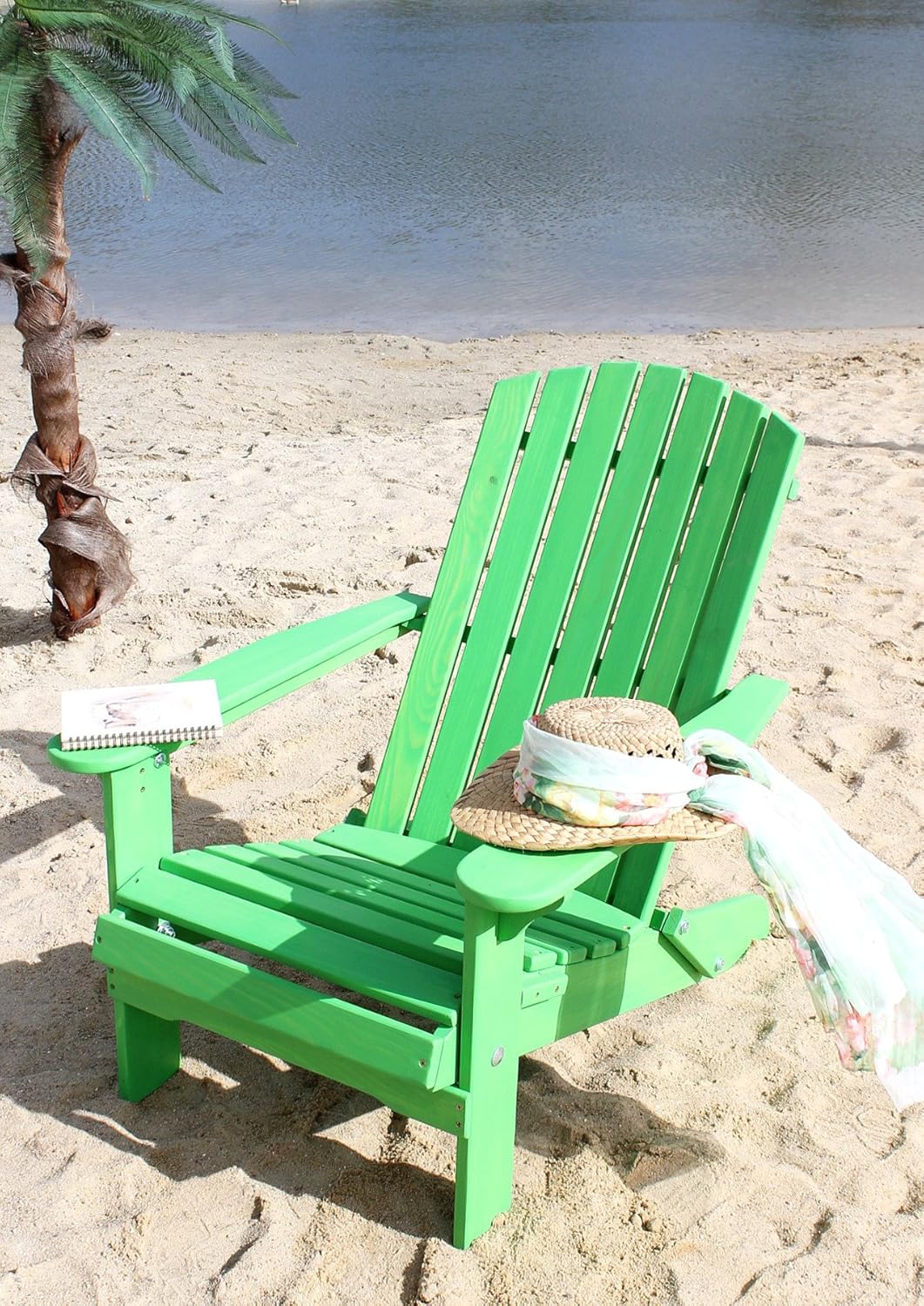 DanDiBo Strandstuhl Holz Grün Gartenstuhl klappbar Adirondack Deckchair, Grün