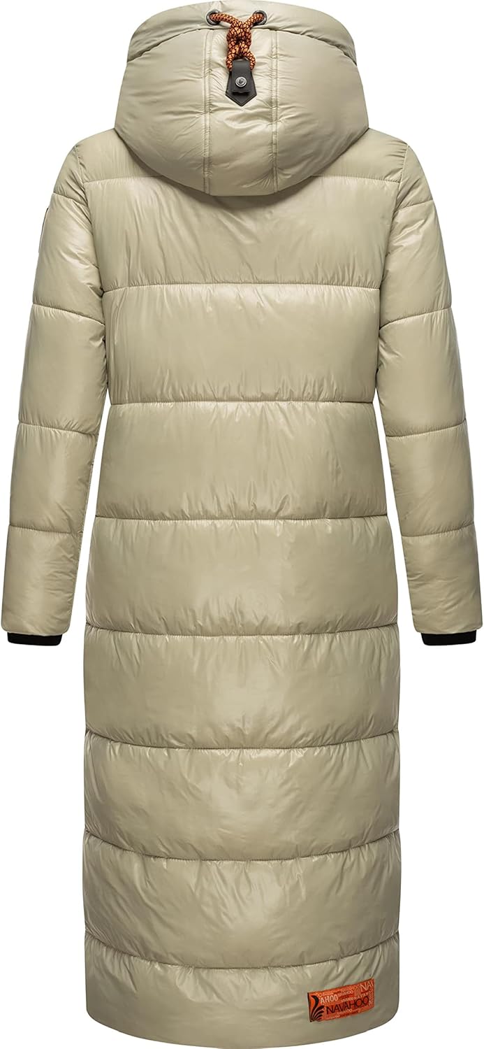 Navahoo Damen Warmer Winter Steppmantel mit Kapuze Schmuseengel XS-XXL S Pebble Grey, S Pebble Grey